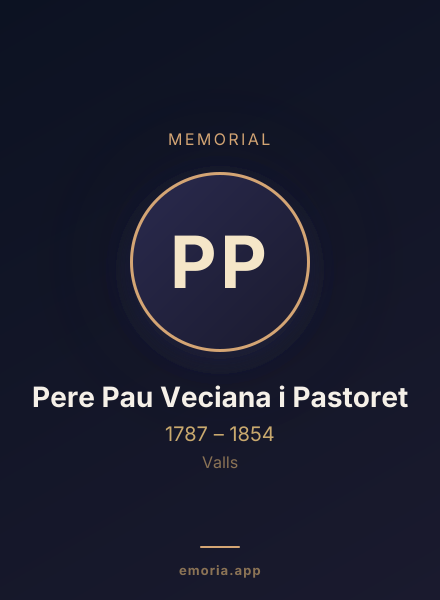 Memorial portrait of Pere Pau Veciana i Pastoret