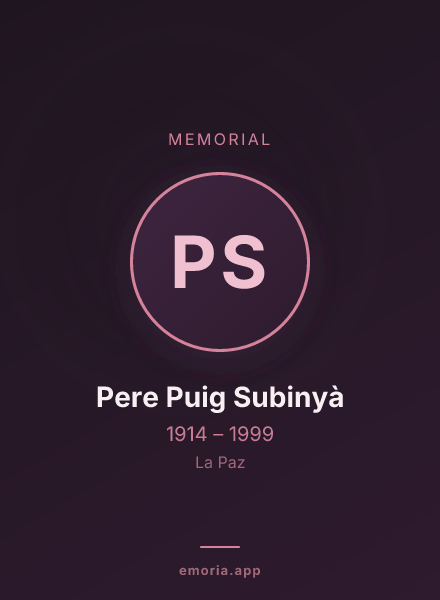 Memorial portrait of Pere Puig Subinyà
