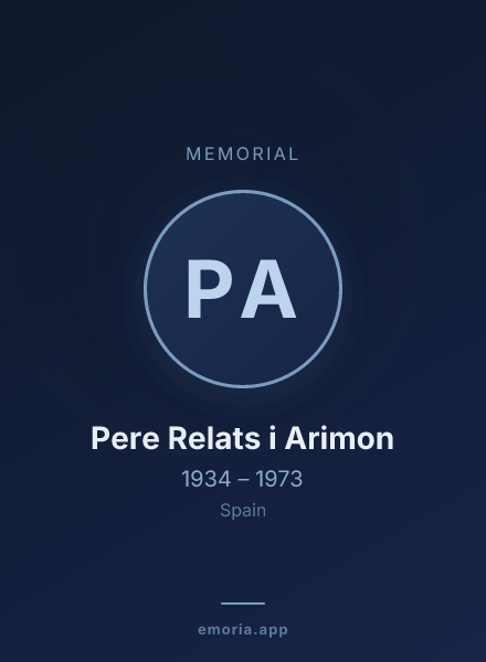 Memorial portrait of Pere Relats i Arimon