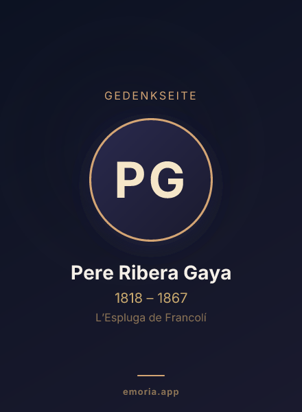 Gedenkportrait von Pere Ribera Gaya