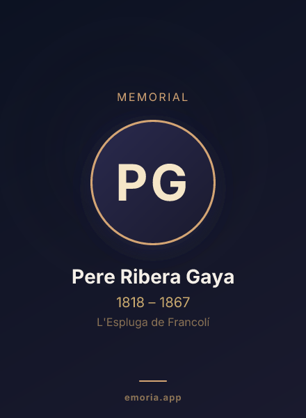 Memorial portrait of Pere Ribera Gaya