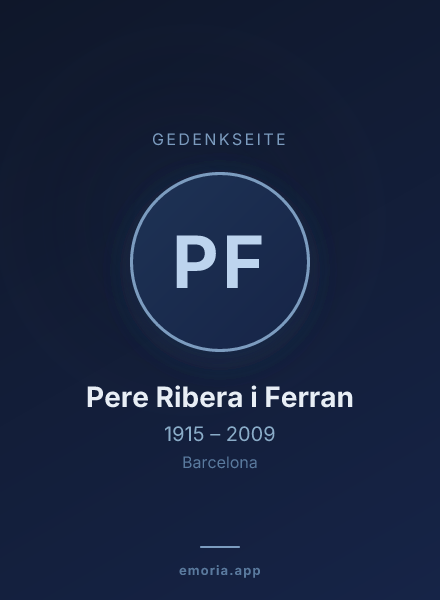 Gedenkportrait von Pere Ribera i Ferran