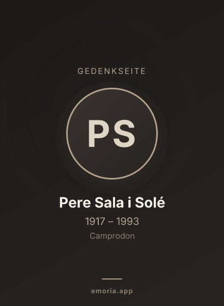 Gedenkportrait von Pere Sala i Solé