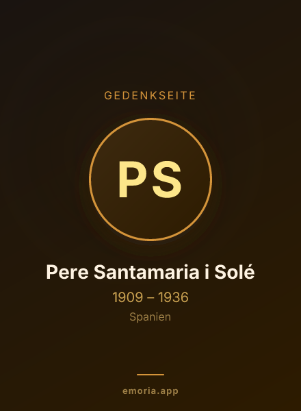 Gedenkportrait von Pere Santamaria i Solé