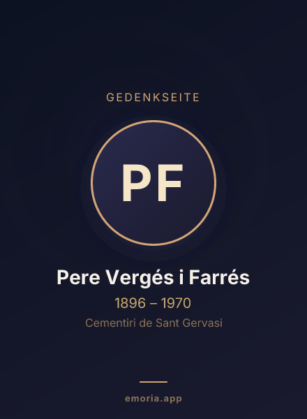Gedenkportrait von Pere Vergés i Farrés