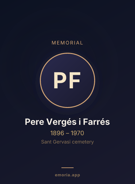 Memorial portrait of Pere Vergés i Farrés