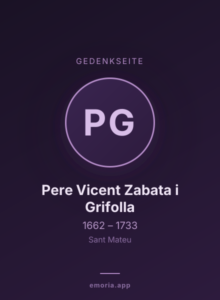 Gedenkportrait von Pere Vicent Zabata i Grifolla