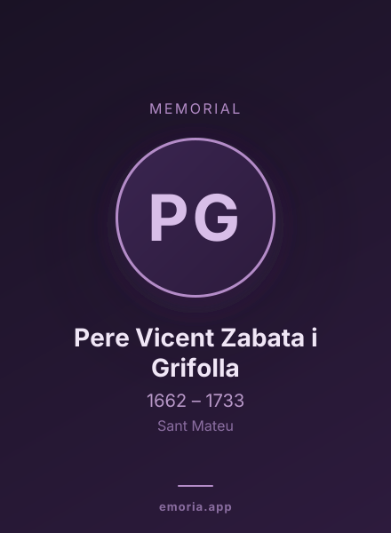 Memorial portrait of Pere Vicent Zabata i Grifolla