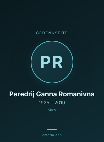 Gedenkportrait von Peredrij Ganna Romanivna