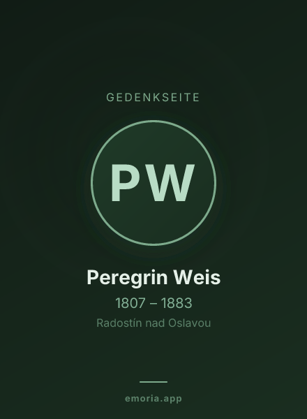 Gedenkportrait von Peregrin Weis