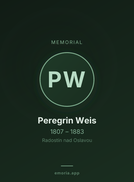 Memorial portrait of Peregrin Weis