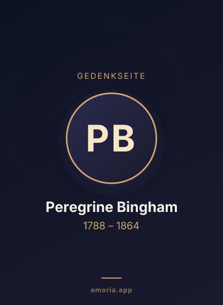 Gedenkportrait von Peregrine Bingham