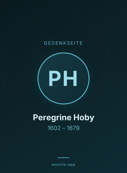 Gedenkportrait von Peregrine Hoby