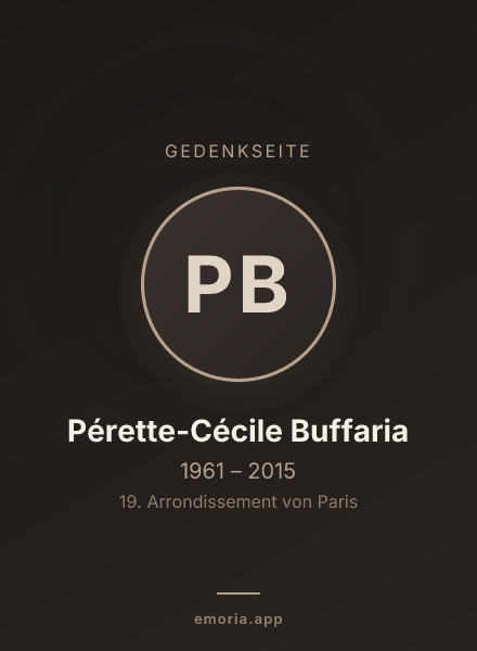 Gedenkportrait von Pérette-Cécile Buffaria