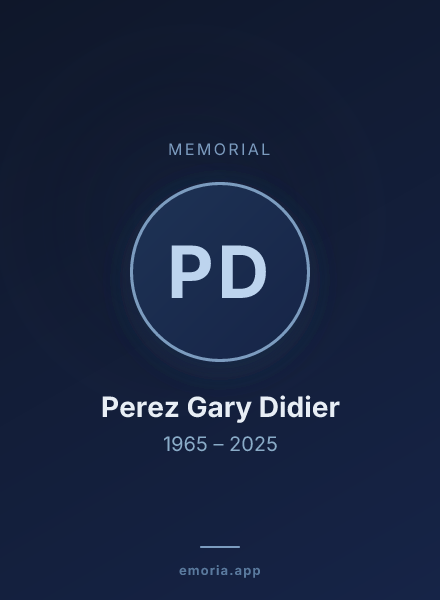 Memorial portrait of Perez Gary Didier
