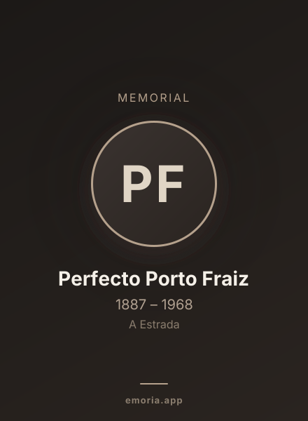 Memorial portrait of Perfecto Porto Fraiz