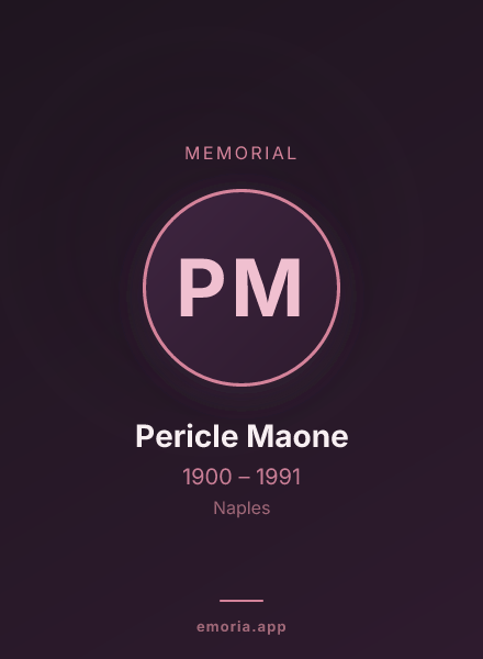 Memorial portrait of Pericle Maone