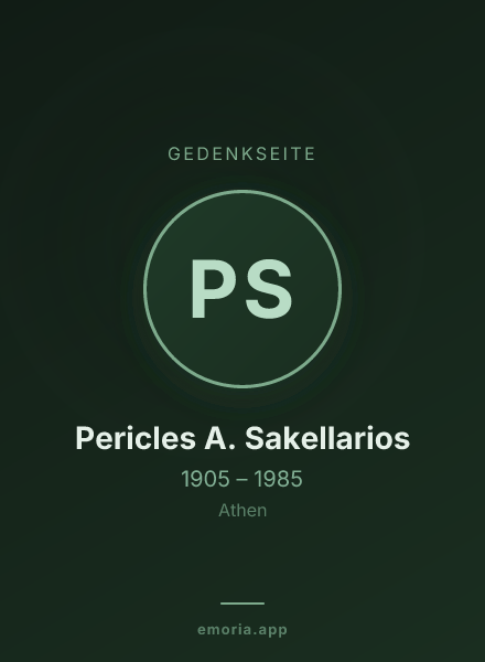 Gedenkportrait von Pericles A. Sakellarios