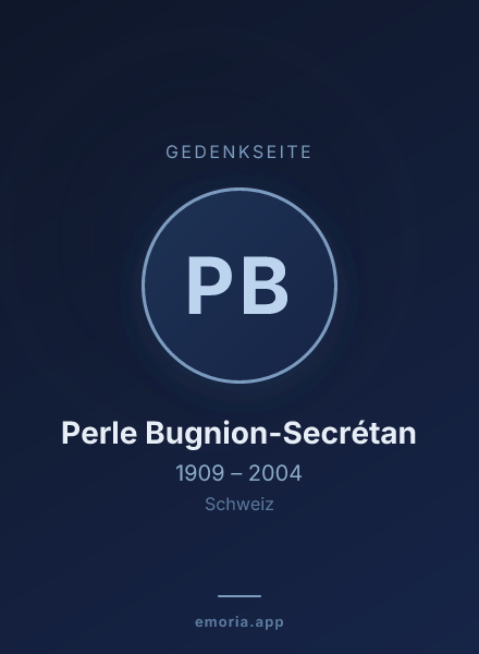 Gedenkportrait von Perle Bugnion-Secrétan