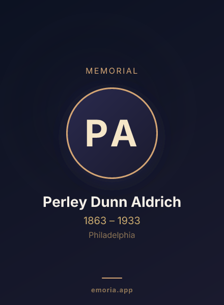 Memorial portrait of Perley Dunn Aldrich