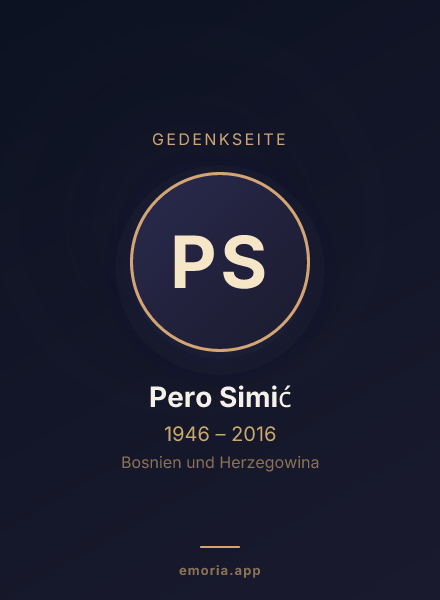 Gedenkportrait von Pero Simić