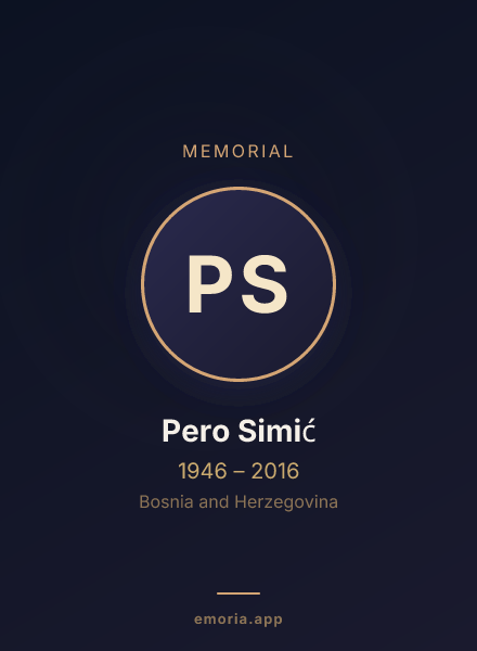 Memorial portrait of Pero Simić