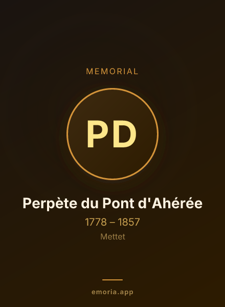 Memorial portrait of Perpète du Pont d'Ahérée