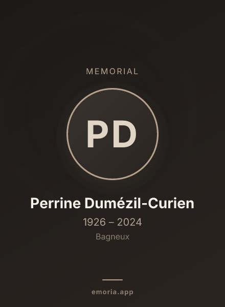 Memorial portrait of Perrine Dumézil-Curien