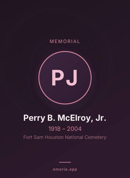 Memorial portrait of Perry B. McElroy, Jr.