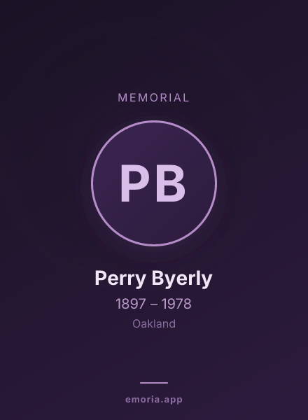Memorial portrait of Perry Byerly