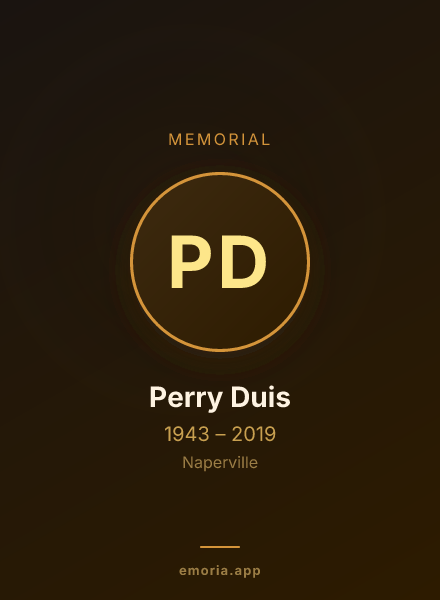 Memorial portrait of Perry Duis
