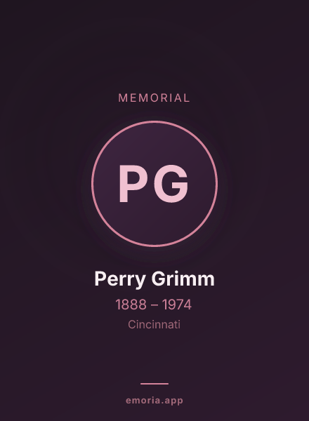 Memorial portrait of Perry Grimm
