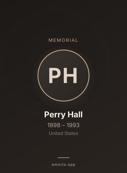 Memorial portrait of Perry Hall