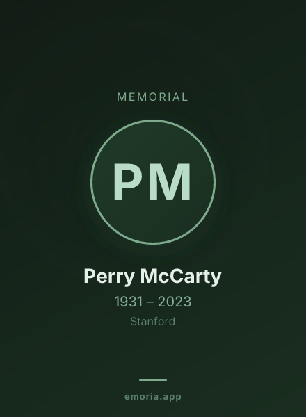 Memorial portrait of Perry McCarty