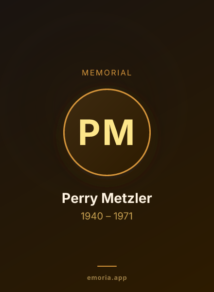 Memorial portrait of Perry Metzler