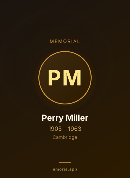 Memorial portrait of Perry Miller