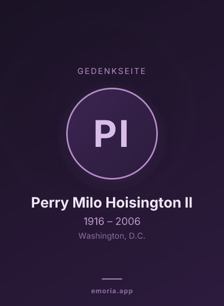 Gedenkportrait von Perry Milo Hoisington II