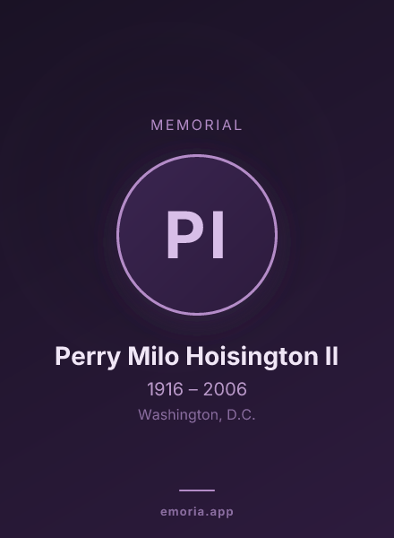 Memorial portrait of Perry Milo Hoisington II