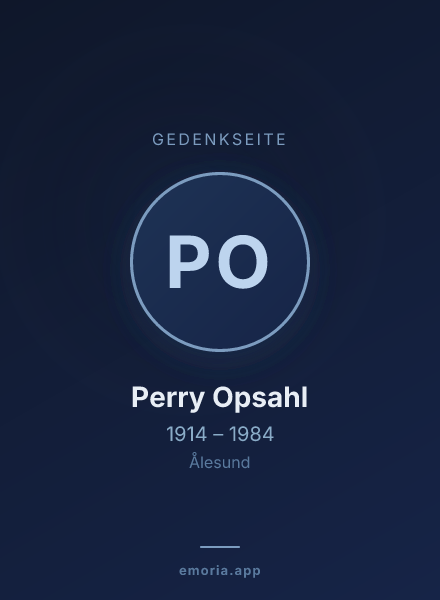 Gedenkportrait von Perry Opsahl