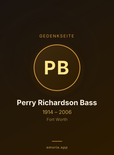 Gedenkportrait von Perry Richardson Bass