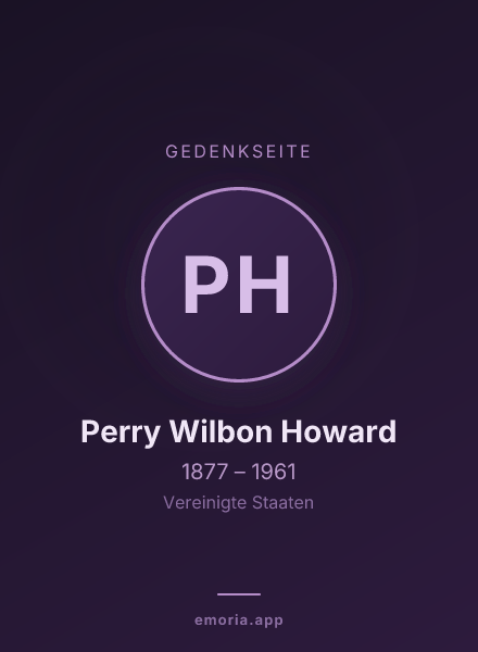 Gedenkportrait von Perry Wilbon Howard