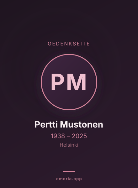 Gedenkportrait von Pertti Mustonen