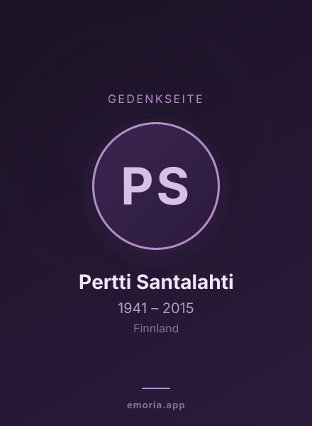 Gedenkportrait von Pertti Santalahti