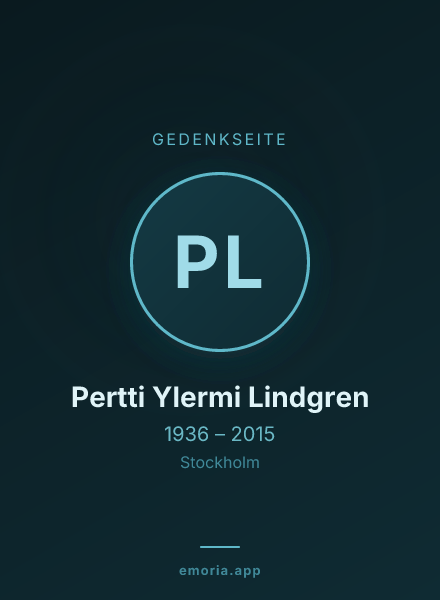 Gedenkportrait von Pertti Ylermi Lindgren