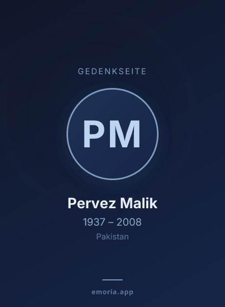 Gedenkportrait von Pervez Malik