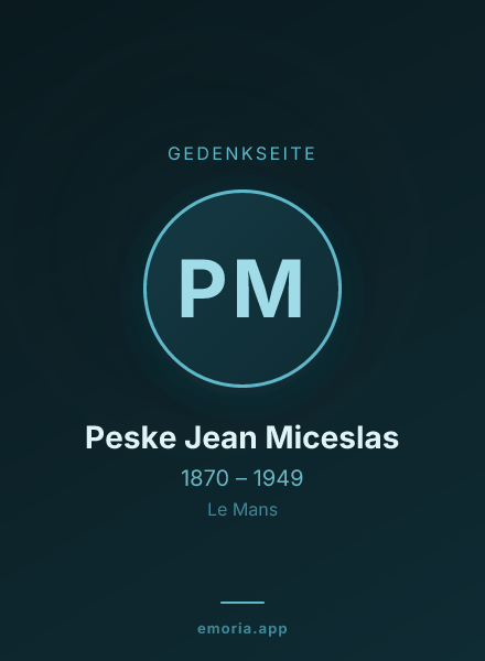Gedenkportrait von Peske Jean Miceslas