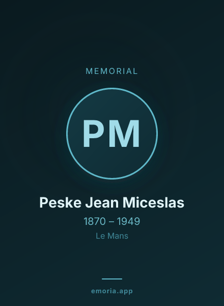 Memorial portrait of Peske Jean Miceslas