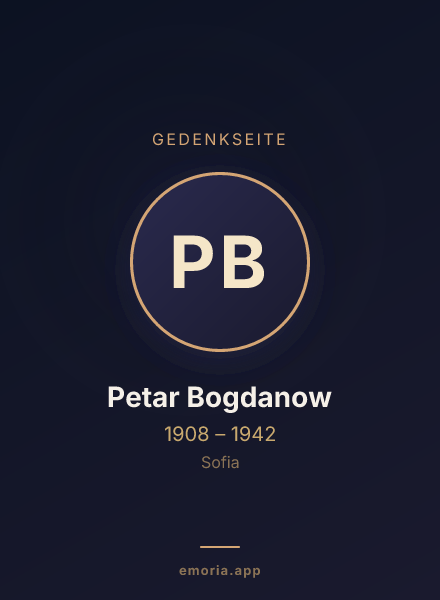 Gedenkportrait von Petar Bogdanow