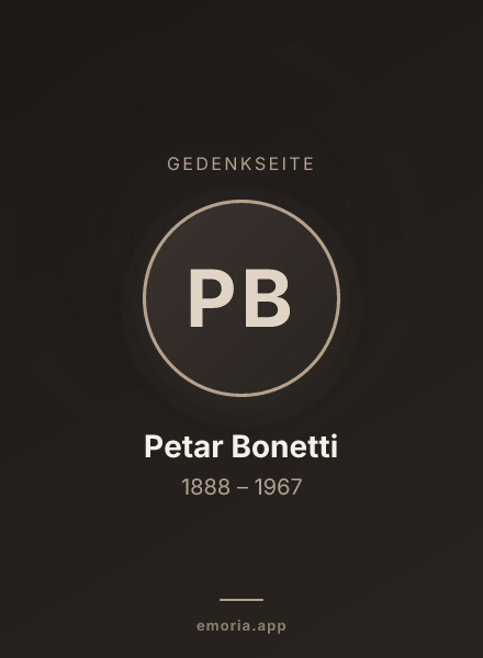 Gedenkportrait von Petar Bonetti