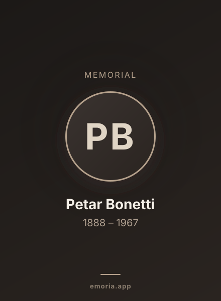 Memorial portrait of Petar Bonetti